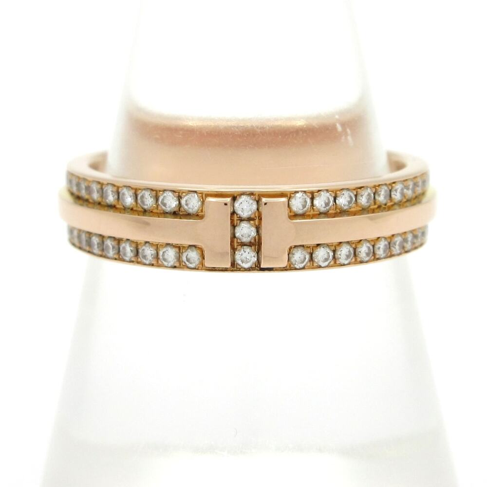 Tiffany & Co. T TWO Narrow diamond ring 18K Rose Gold Diamond